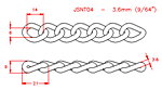 JSNT04 Catena da anello attorcigliato