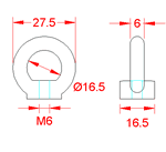 JSEN01 Dado per vite ad anello (DIN 580)