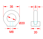 JSEN02 Dado per vite ad anello (DIN 580)