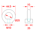 JSEN03 Dado per vite ad anello (DIN 580)