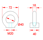 JSEN06 Dado per vite ad anello (DIN 580)