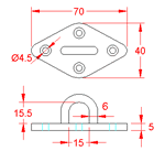 JSEP10 Passacavo a forma di rombo con quattro fori