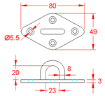 JSEP11 Passacavo a forma di rombo con quattro fori