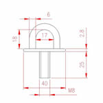 JSEP20 Piastra Eye con filo