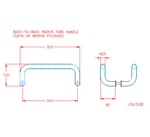 JSKD08M Maniglia tubo Radius per entrambe le parti