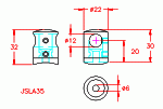 JSLA35 Supporto rotondo per palo mtallico 12mm