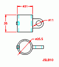 JSLB10 Manicotto per palo con occhiello