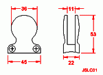 JSLC01 Fermaglio per vetro 'bottone' retro tondo