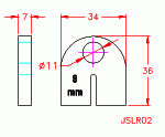 JSLR08 Inserti di gomma 8mm per fermaglio per vetro