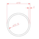 JSSMP27 Tubo corrimano - Super specchio - sezioni da  258mm