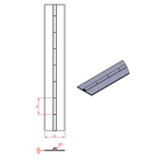 JSPC04 Cerniera lunga - 32mm aperta x 3mm perno x 1.2mm spessore (1820mm sezione)