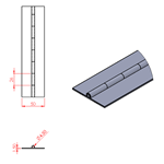 JSPC07 Cerniera lunga - 63mm aperta x 6mm perno x 2.5mm spessore (1820mm sezione)