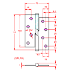 JSPL10L Cerniera alzante anuba ascendente - mano sinistra