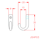 JSHP03 Gancio verticale aperto