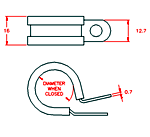 JS3PP80 Fascetta stringitubo gommata a forma di 'P' 