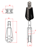 JS2P38 Puleggia singolo