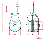 JS2P06 Carrucola giratoria doppia