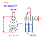 JS2P21 Carrucola doppia con grillo