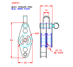 JS2P23 Carrucoloa doppia con linguetta