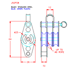 JS2P28 Carrucola tripla con linguetta centrale