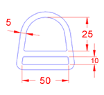 JSRD09 Anello a 'D' con doppia barra