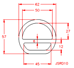 JSRD10 Anello a 'D' con doppia barra