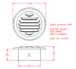 JSVG01 Persiana di ventilazione rotonda, con rete