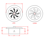 JSVG03 Ventilazione con chiusura rotante, con rete