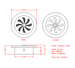 JSVG04 Ventilazione con chiusura rotante, con rete